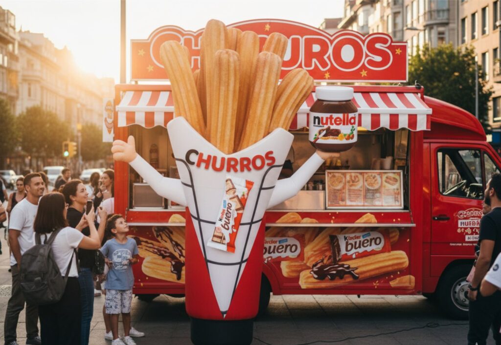 Gel Gel Balon churros modeli – tatlı standları ve sokak etkinlikleri için şişme maskot balonu
