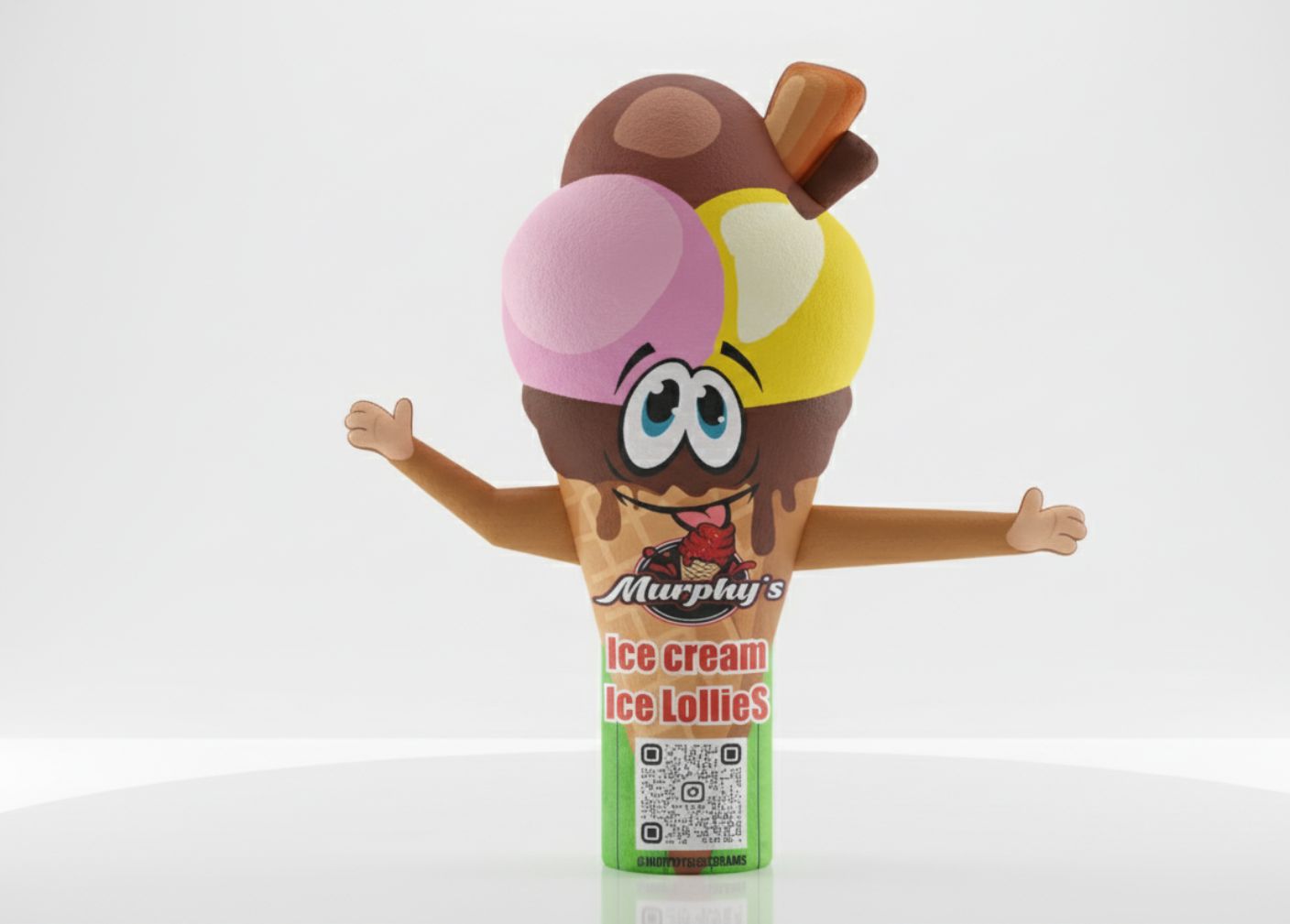 Dondurmacı ve tatlı dükkanları için özel tasarlanmış şişme dondurmacı maskotu – Gel Gel Balon