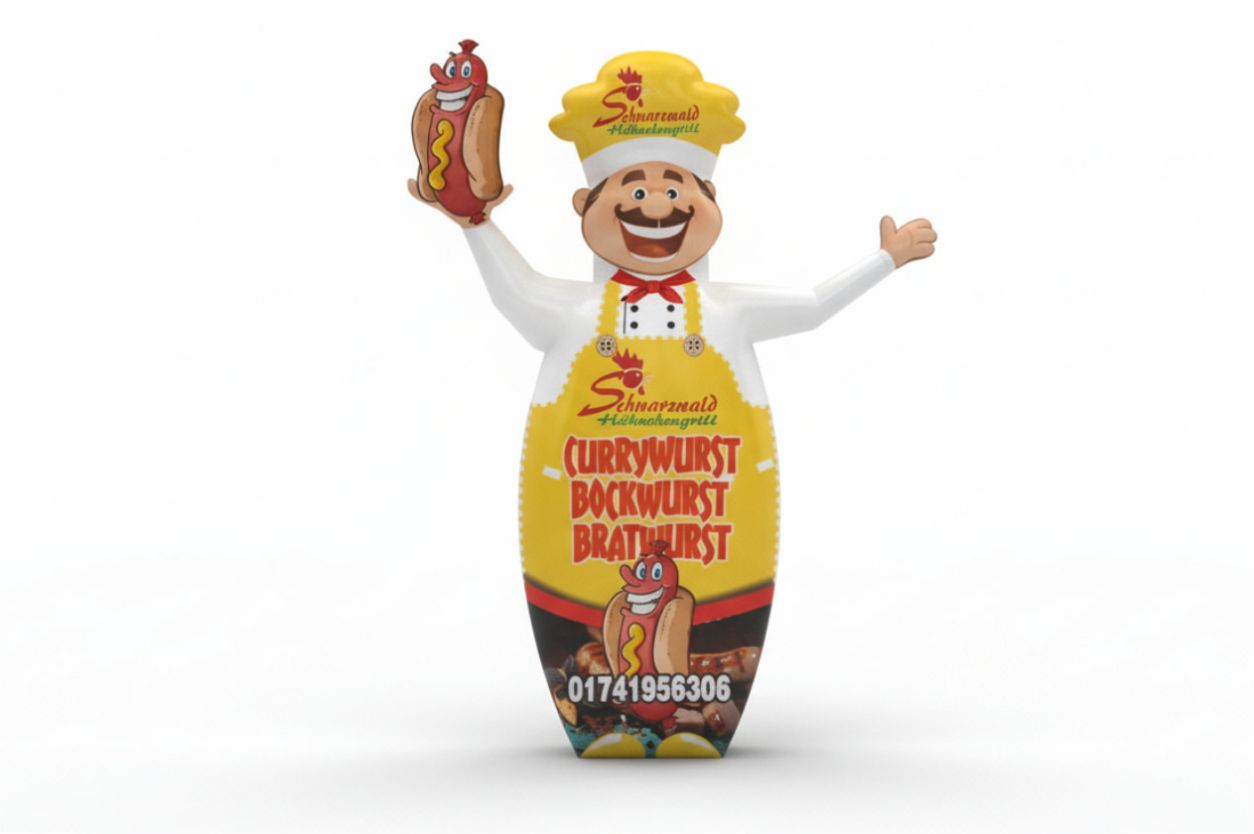 Gel Gel Balon aşçı modeli – restoran ve kafe açılışları için şişme maskot balonu
