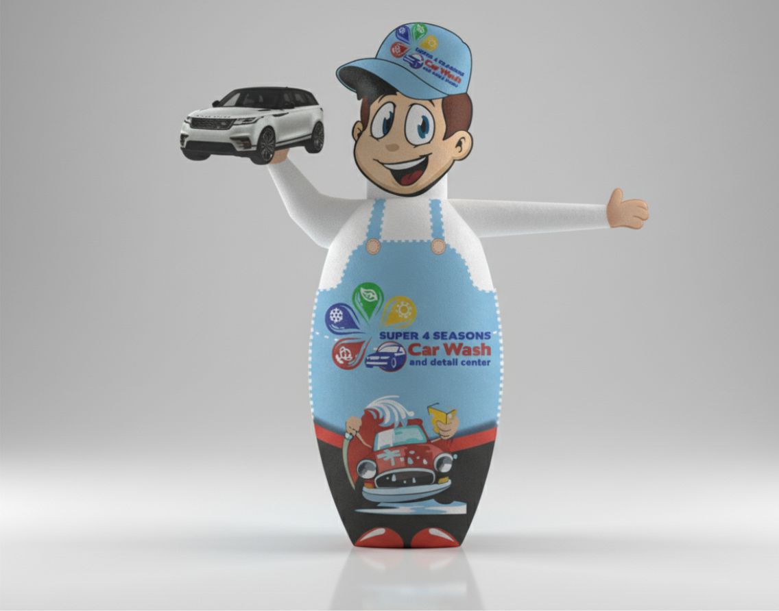 Gel Gel Balon oto yıkama modeli – araç bakım ve oto yıkama açılışları için şişme maskot balonu