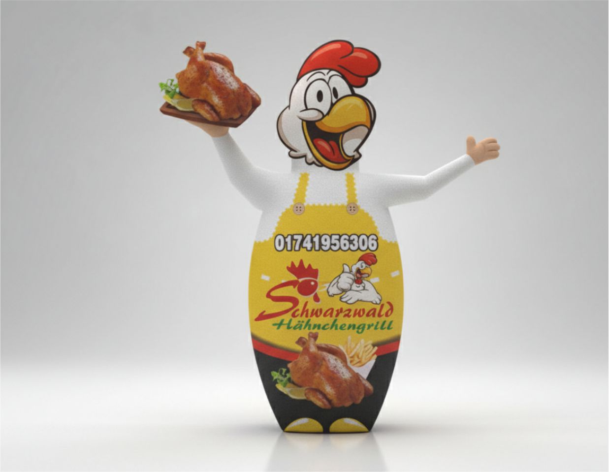 Et marketleri ve kasap açılışları için Gel Gel Balon kasap maskotu