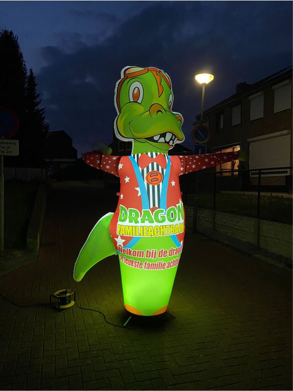 A custom-designed, animated mascot balloon that tells the story of your workplace.