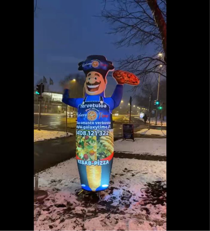 Custom inflatable advertising installed for brand visibility at events